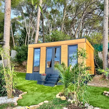 Charmant Studio Lodge Climatise Avec Jardin Et Vue Sur Le Pic Saint Loup Jacou Exterior photo